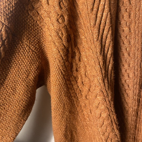 Nili Lotan For Target Cardigan Chunky Cable Sweater Rust Size 1X Wool Blend - Picture 3 of 8